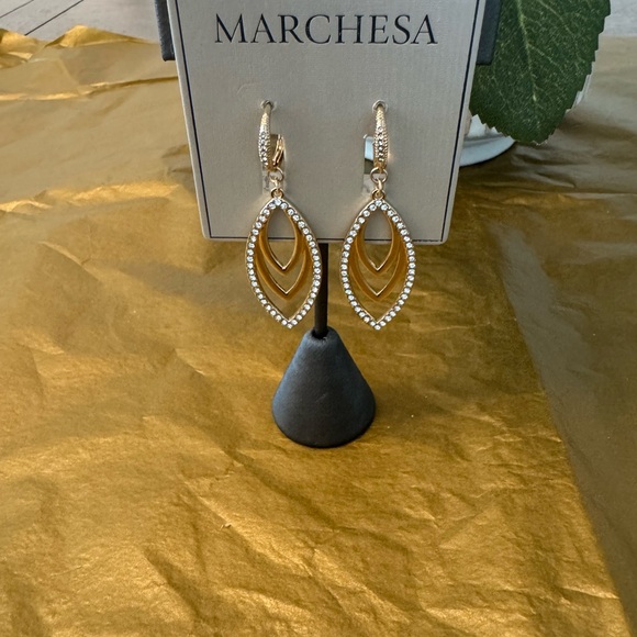 Gold tone earrings withCZ’s. NWT - Picture 1 of 3